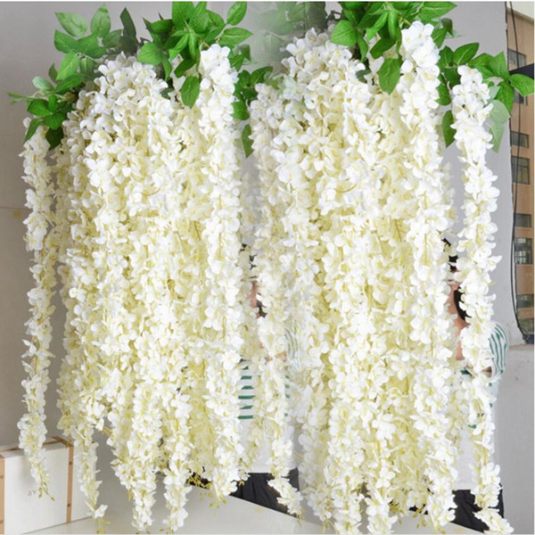 Hydrangea Petals Natural Vertical Silk Flower String for Wedding Decoration Long Flower Petal Bridal Bouquets Decoration