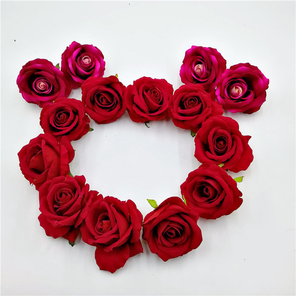 30 PCS 3017 New PE silk cloth Simulation Artificial flower rose flowers head for wedding home decoration