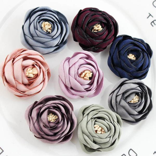 20pcs / batch 3.5cm wedding party home decoration wreath DIY scrapbooking crafts small artificial rose bud silk flower head