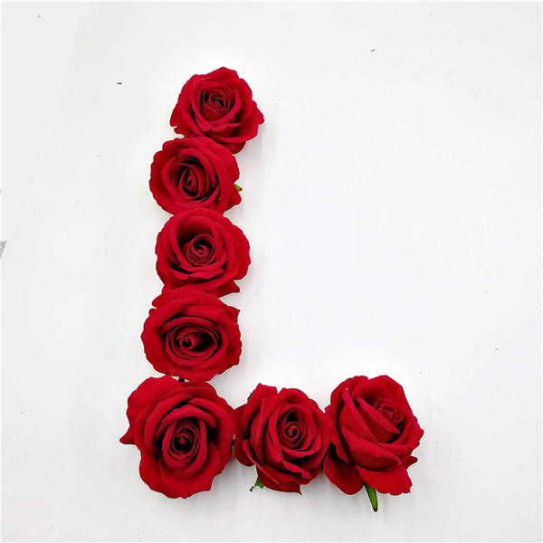 30PCS/Lot Silk Big Rose Artificial Flowers Heads For Wedding Decoration DIY Scrapbooking Wreath Home Fake Flower 6 colors