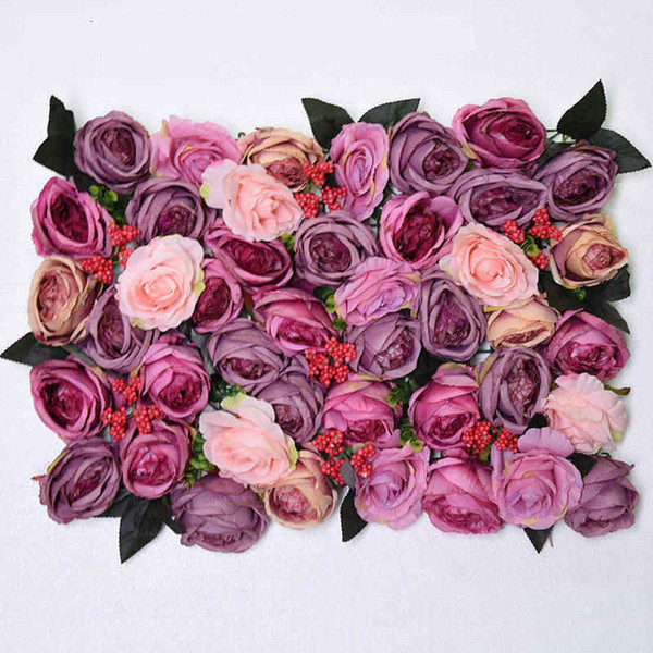 LINMAN Road Flower Simulated Fake Flower Wall Background Wall Silk Rose Wedding Wall Wedding Background WEDDING HOME PARTY DECOR