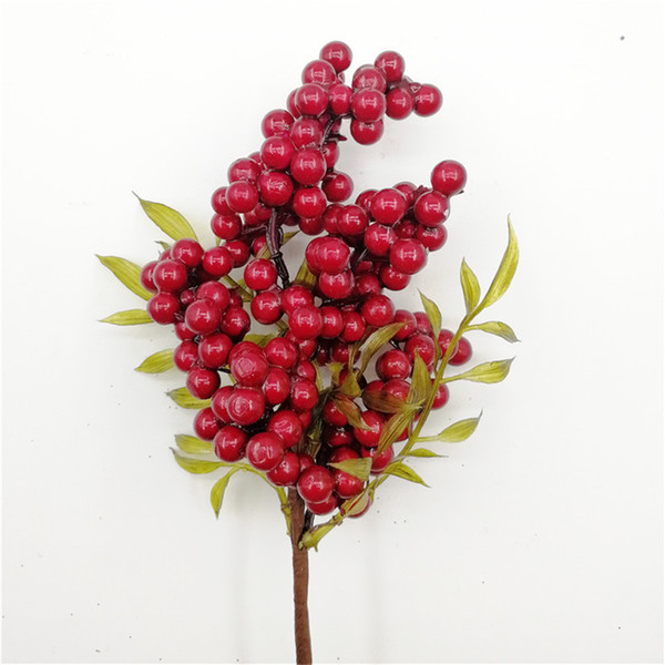 LIN MAN Decoration Artificial Berry Simulation Flowers Bouquet Fruits Home Decoration Foam Christmas Red Berry Artificial Fake Plants