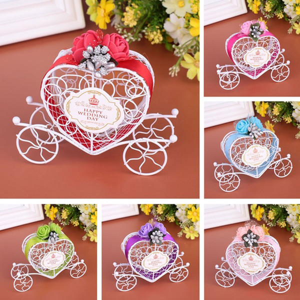 Carriage Designed Hollow Sugar Candy Box Holder Packing Wedding Party Birthday Decoration Chocolate Gift Package Case Holder Party Supplies