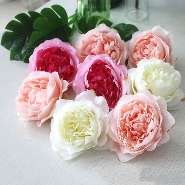 20pcs High Simulation Peony Flower Head Silk Flower DIY Wedding Flower Wall Background Decoration Rose decorations wholesale Fake Flowers