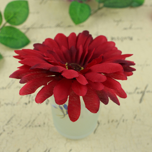 9cm /4in Artificial Simulation fabric African Daisy Flower Heads headwear Scrapbooking Flower Kiss Ball For Wedding Decorative