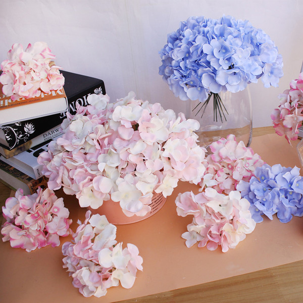 20pcs/lot Colorful Decorative Large Flower Head Artificial Silk Hydrangea DIY Home Party Wedding Path Arch Background Wall Decorative Flowe