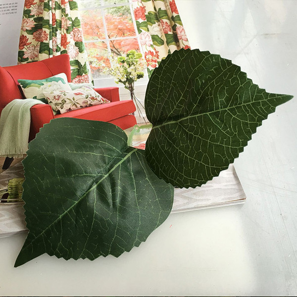 Green Artificial Leaf Decorative Leaf Plastic Artificial Flowers Branch Hydrangea Leaves DIY Home New Year Wedding Decoration