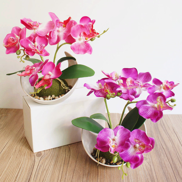 High imitation force real benefit type Trident Phalaenopsis Creative Bonsai simulation flower manufacturers Simulation plant potted plants