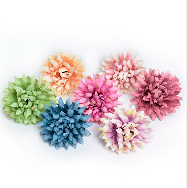 Wholesale 300pcs Small chiffion Daisy Gerbera Handmade Artificial Chrysanthemum Flower Head For Wedding Decoration DIY Wreath baby shower