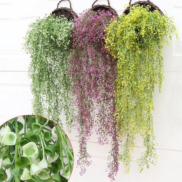 Simulation Artificial Green Grass Plant Bracketplant Cane Vine Hanging Method for Small Rural Household Living Room Wall Decorations