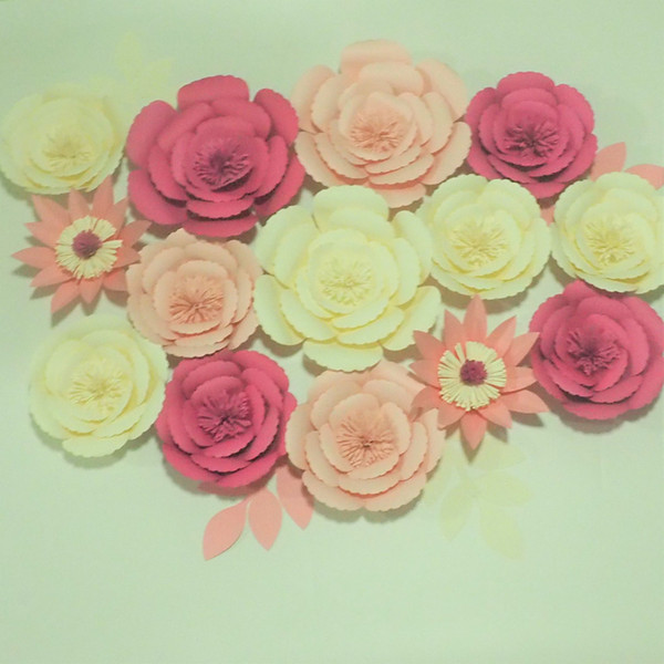 Giant Paper Flowers For Showcase Wedding Backdrops Props flores artificiais para decora o 2 Different Sets Options