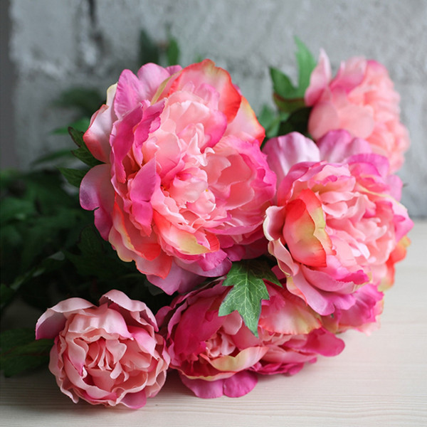 Artificial peonies bouquet home decoration accessory bunches Big blooms style hydrangeas low price bouquet affordable flower tip