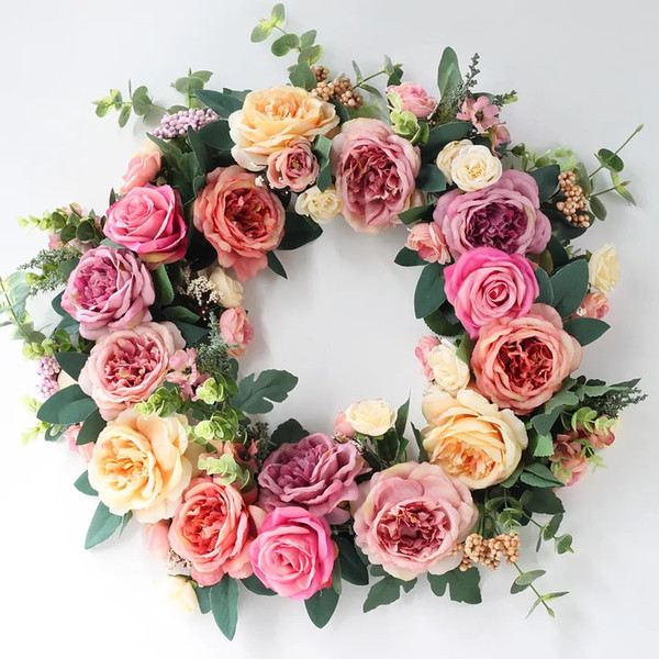 garland for Wedding Christmas festival activity Artificial Carter roses heads 1 bunch rose flower home decoration pompom diy Silk bouquet