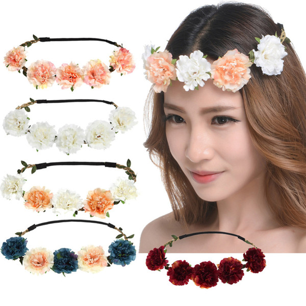 Free Shipping Pretty & Colorful Wedding Bride Wreaths Resin Flowers Headbands Bridesmaids Flower girl Hairband Party Beach Wedding Supplies