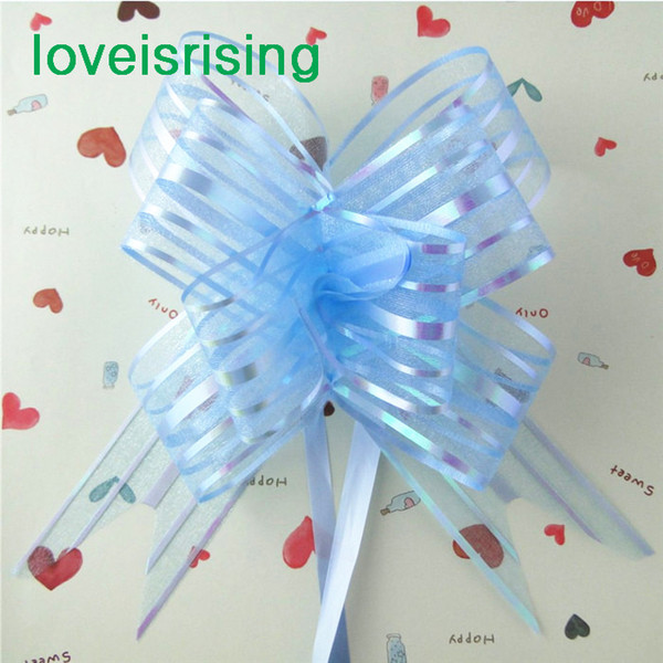 13 Colors-- 20pcs/lot 5cm Large Size Organza Pull Bow Wedding Car Decor Christmas Favor Ribbons Bows Wedding Bridal Decor--Free shipping