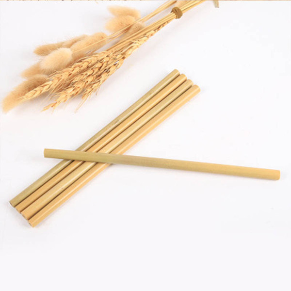 Solid Color Bamboo Straw Catering Bar Drink Straw Hollow Bamboo Tube Green Bamboo Products Straight One Size 57