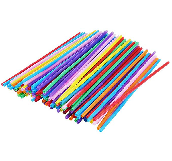 One Time Use Flexible Plastic Drinking Straws, Extra Long Disposable Bendy Party Fancy Straws