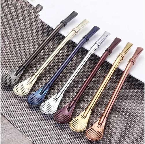 Doatry Creative Stainless Steel Hot Drinking Straw Filter Handmade Yerba Mate Tea Bombilla Gourd Washable Practiacl Tea Tool