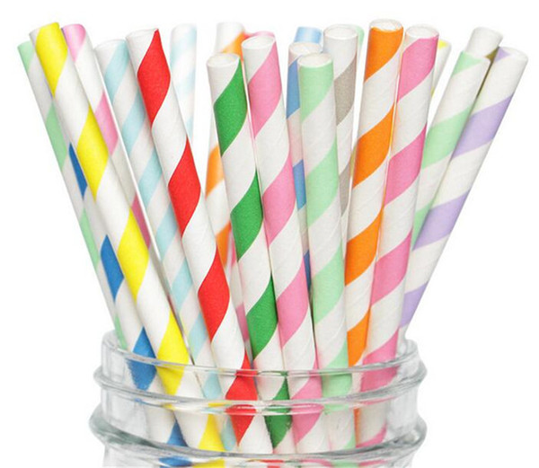 environmental colorful paper straw straight drinking straw wedding kids birthday party decoration supplies dispette G448