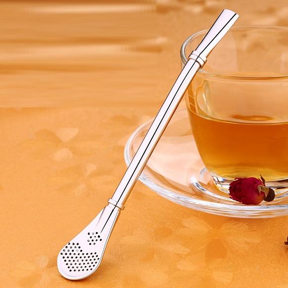 304 Stainless Steel Reusable Yerba Mate drinking Straw Coffee Juice Lemon Filtering bar Spoon Straw Filter h134