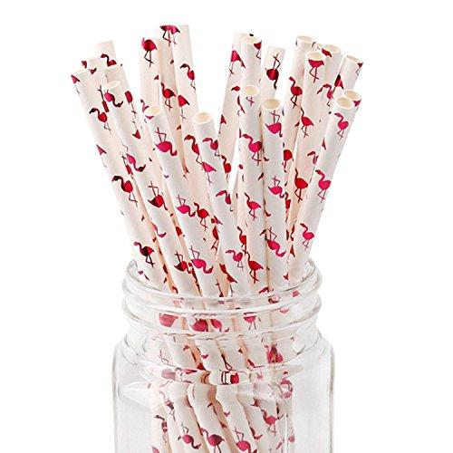 Paper Straws Flamingo Patterned Home Club Drinking Straws for Party Decorations Wedding Drinking Straw Honeycomb Straws 100pcs/lot