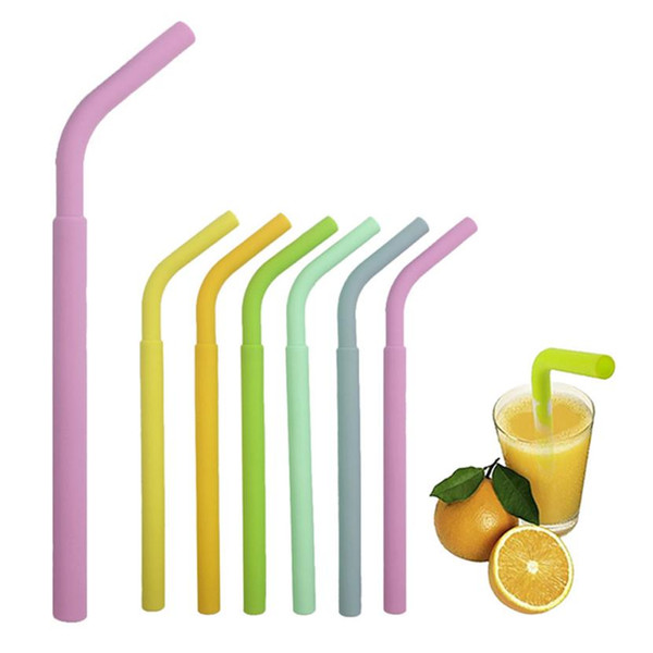 6 Colors Reusable Silicone Drinking Straws Tool Kitchen Accessories Party Supplies Wedding Decoration Home Decor Mugs Cups Gadgets