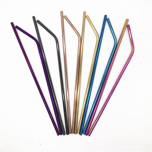 Colorful Reusable Straws 304 Stainless Steel Straws 10.5 Inch Metal Straws for 30 oz Tumbler