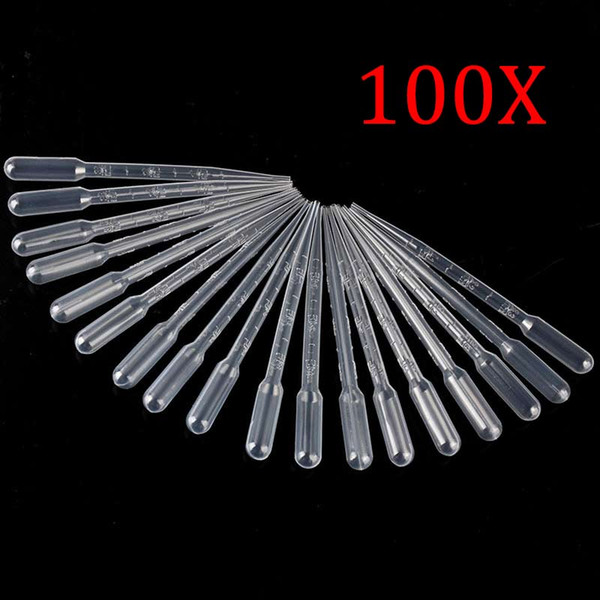 100Pcs 3ML Transparent Plastic Disposable Pipet Droppers Transfer Pipettes For Drop Shipping