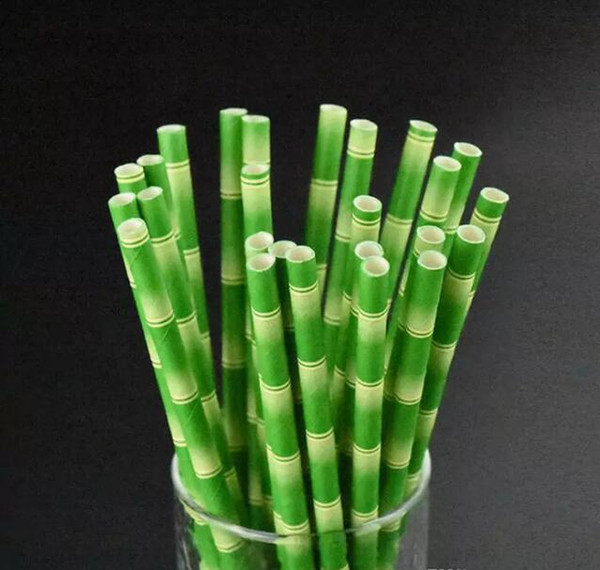 19.5cm Disposable Bubble Tea Thick Bamboo Drinking Paper Straws For Bar Birthday Wedding Party