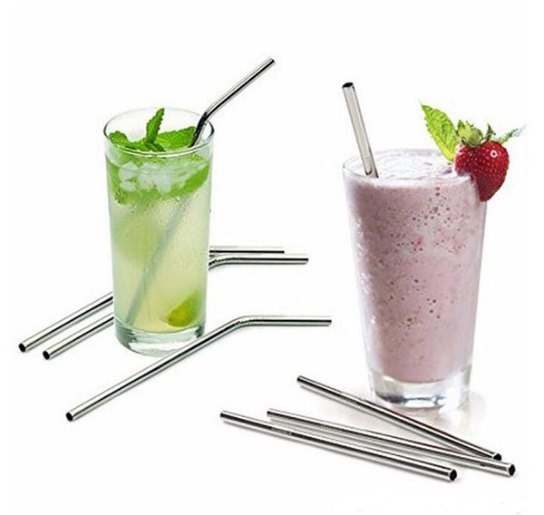 30oz Stainless Steel Straw 10.5 Inch Silver Metal Drinking Straws 6mm OD Partyy Bar Tool Accessories