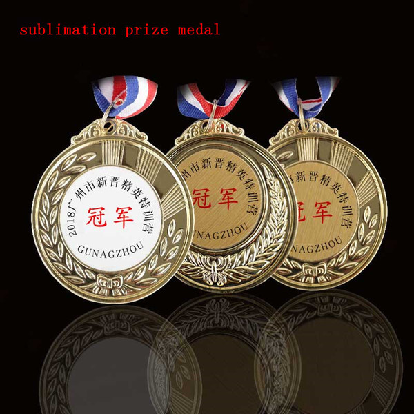 sublimation blank gold winners medals with rope game sports prize awards hot transfer printing diy custom consumable include rope