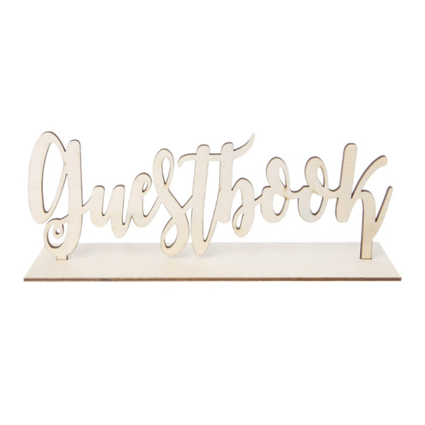 Cute Wedding Decor Freestanding Sign Decoration DIY Gift Wooden Guestbook Sign