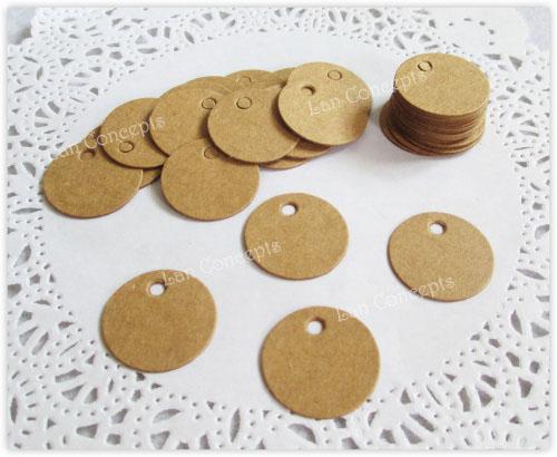 Free shipping Kraft Blank round shaped Mini Hang Tag for DIY gift decoration package kids learning alphabet - 2000pcs/lot LA0211