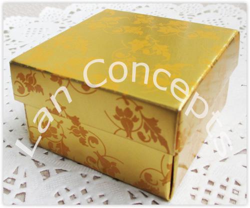 DIY Folded Square Cardboard Party Favor Box Wedding Candy Package - 6.5x6.5x3.8cm gold 100pcs/lot LWB0195C-2 free shipping