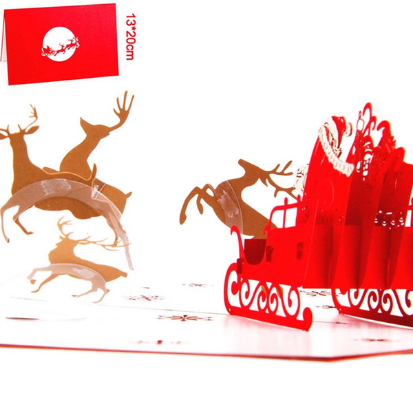 Nice Christmas Cards 3D Pop Up Merry Christmas Dancing Deer Creative Handmade Custom Greeting Cards Christmas Gifts Souvenirs Postcards