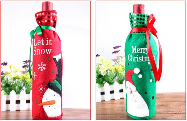 Wholeslae non-woven fabrics Wine gift bag Wine bottle cover Gift Wrap Christmas decorations