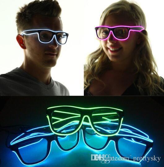 LED Party Glasses Fashion El Wire glasses Birthday Halloween party Bar Decorative supplier Luminous Glasses Eyewear KKA2002