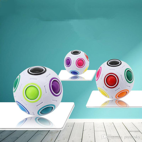 Rainbow Ball Magic Cube Speed Football Fun Creative Spherical Puzzles Kids Educational Learning Toy game for Children Adult Gifts