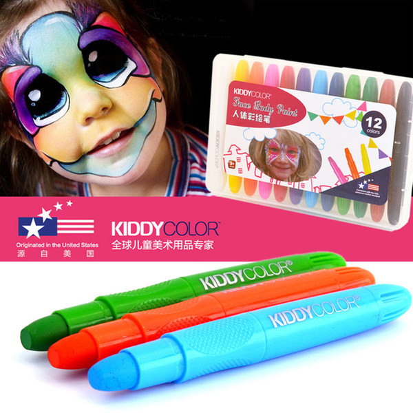 High-quality environmental protection human face painted pen 12-color make-up face festivals fans tournament supplies children can wash pigm