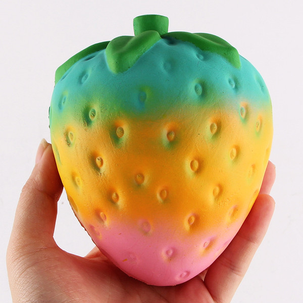 squishy hot simulation color PU big strawberry slow rebound decompression fruit toy factory direct decorative toys