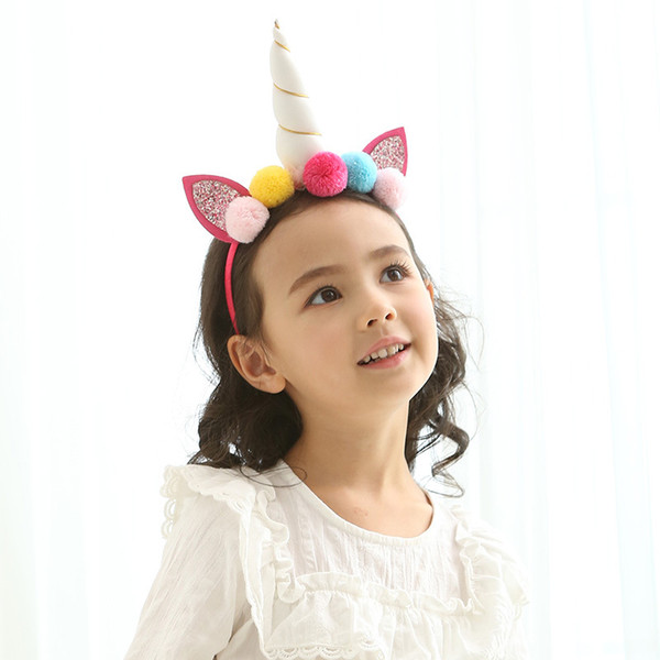 Fashion trend cute dream unicorn hair band latest style children's hair band baby headdress festivals party cosplay hair hoop headdress