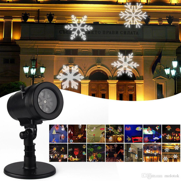 New LED Projector Light 14 Pattern Waterproof Landscape Lighting Indoor Wall Spotlight Laser Projection Lamp Halloween Christmas Fairy Light