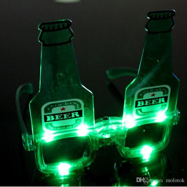 10pcs/lot Christmas Halloween Birthday Party decoration supplies LED flash Glasses Luminous beer bottle glasses light up toys