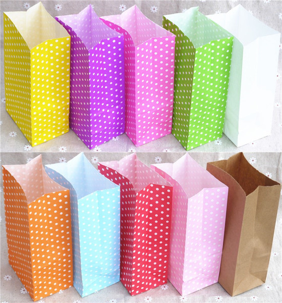 Gift Bag new paper bag Stand up Colorful Polka Dot Bags 18x9x6cm Favor Open Top Gift Packing paper Treat wholesale