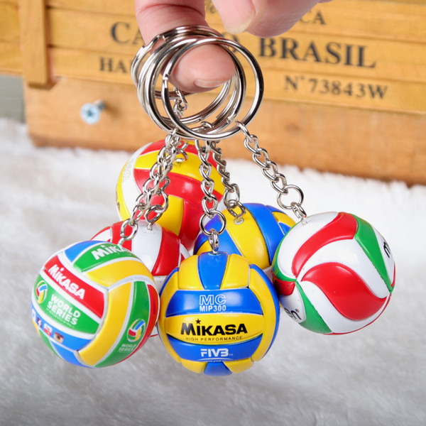 Mini PVC Volleyball Keychain Sport Key Chain Gift Car Ball Key Holder Ring For Sports Team For Men Women Keyring Birthday gift