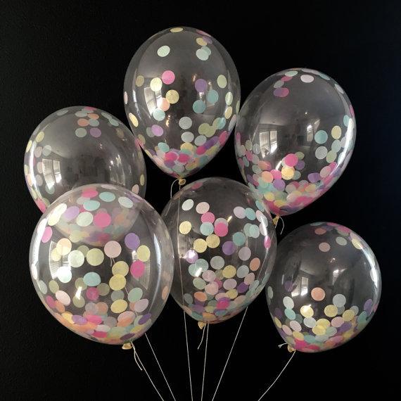 18 Inch Party Round Confetti Balloon with Paper Inside Simulation of Flower Sprinkling With Colored Scraps Wedding Birthday Decorations