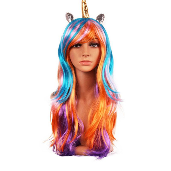 Rainbow Unicorn Wig Halloween Decoration Bachelorette Party Decoration Unicorn Party Craft Supplies Christmas New Year Decor