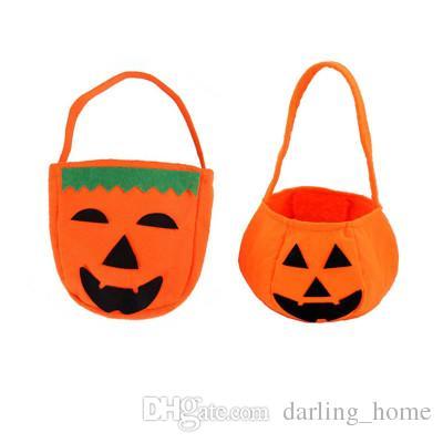 2 Designs Halloween Pumpkin Candy Bag Trick/Treat Handbag Children Gift Tools Basket Craft Supplies Birthday Party Decoration