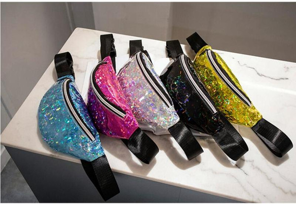 Sequin Waist Bag 5styles Mermaid Glitter Fanny Pack Beach Travel shinning Girl Outdoor Cosmetic Bag party outdoor Sport coin handbag