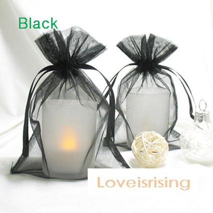 Free Shipping-100pcs/lot black 10x15cm Sheer Organza Pouch Small Packaging Bags Packaging Bags For Jewelry Promotional Gifts Bag